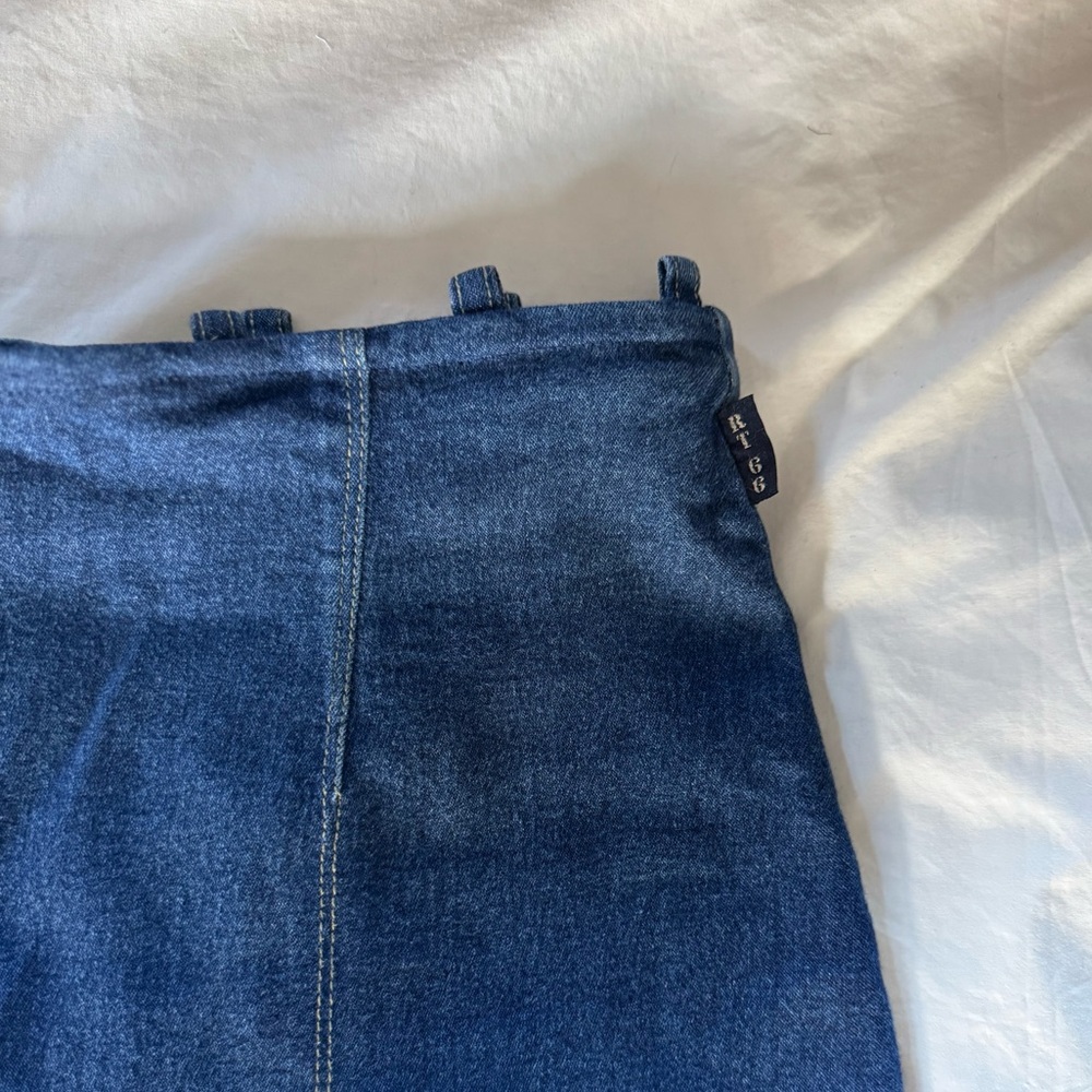 Vintage Y2K Denim Maxi Skirt with Back Slit